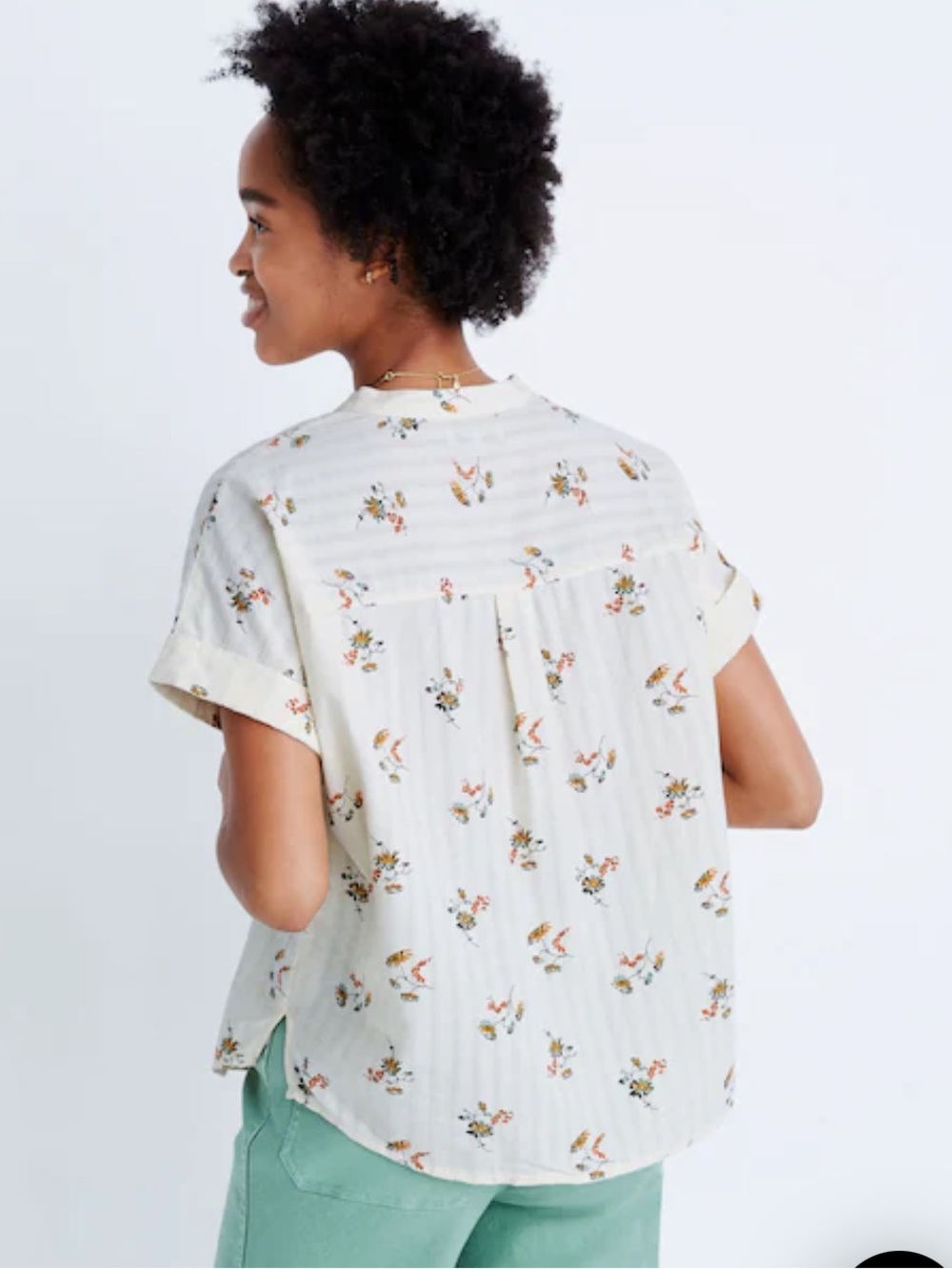 Madewell Bower Popover Shirt in Marseille Daisies Size L - Picture 4 of 13